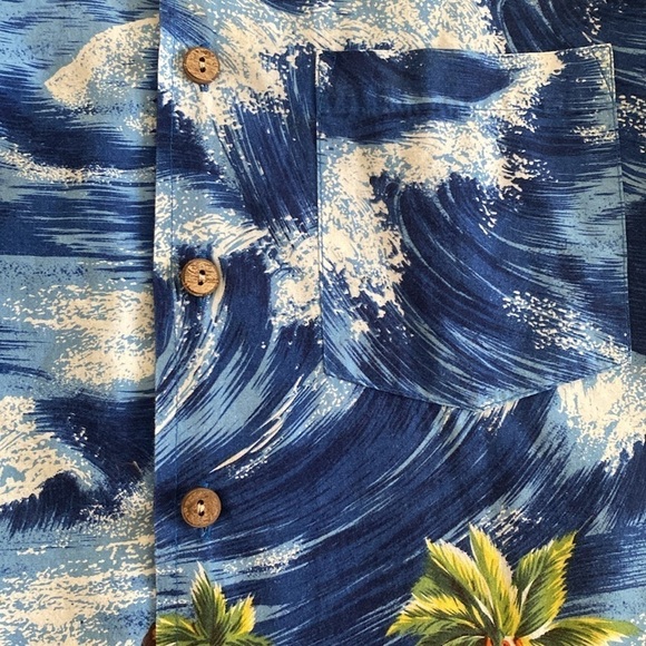 Hawaiian Aloha Good Vibes Floral Beach button down casual shirt size LARGE - Picture 6 of 6